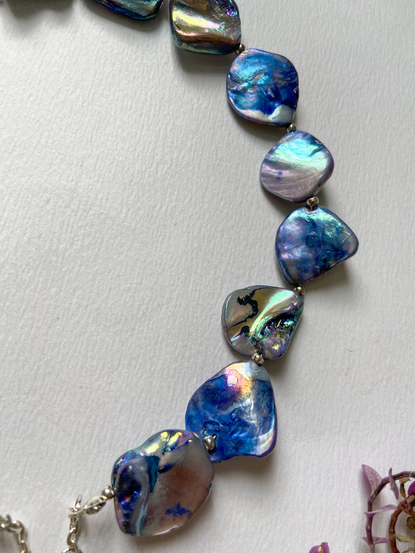 Blue Shell Bead Necklace