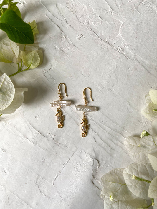 Sea horse earrings