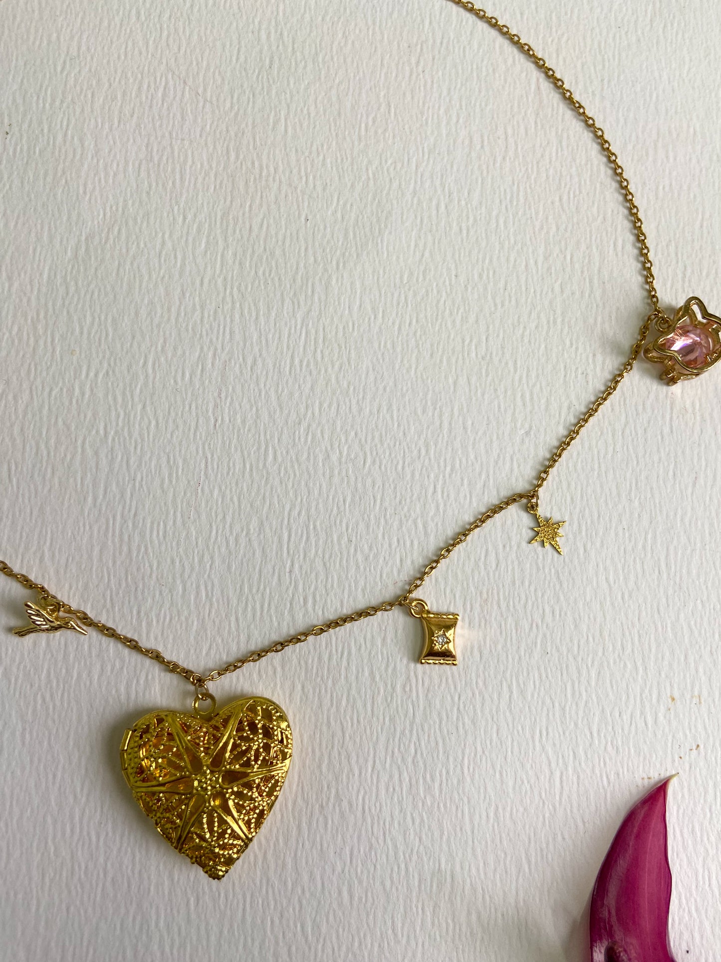 Gold charm necklace 2