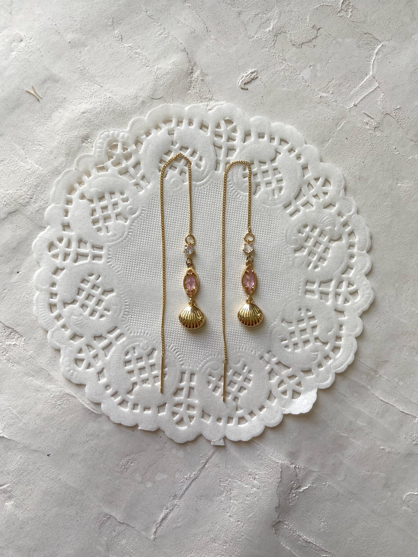 Shell threader earrings