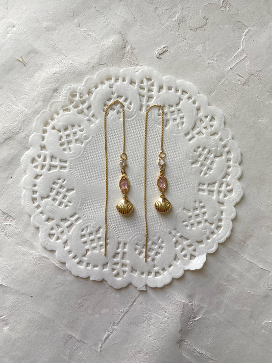 Shell threader earrings