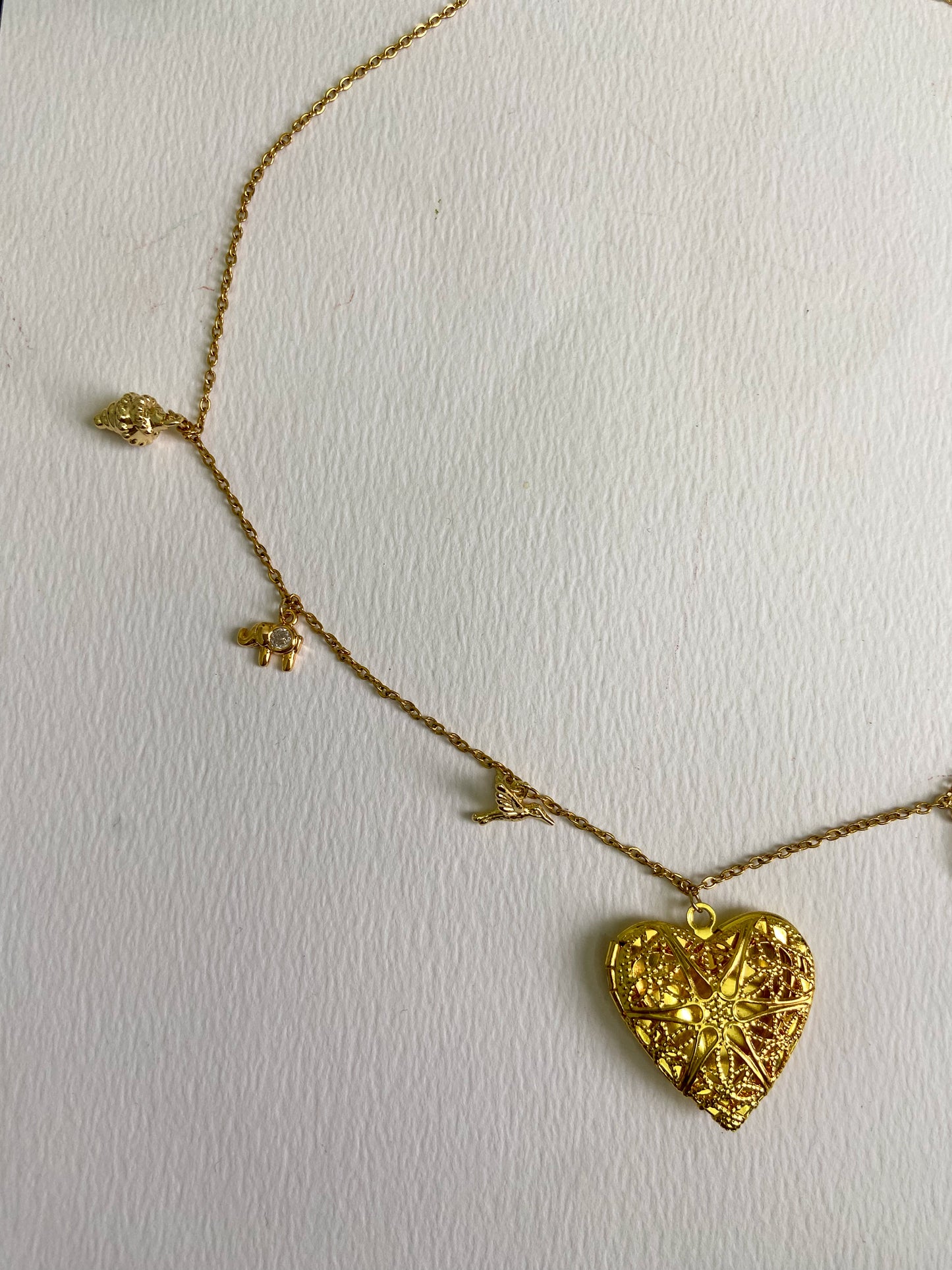 Gold charm necklace 2