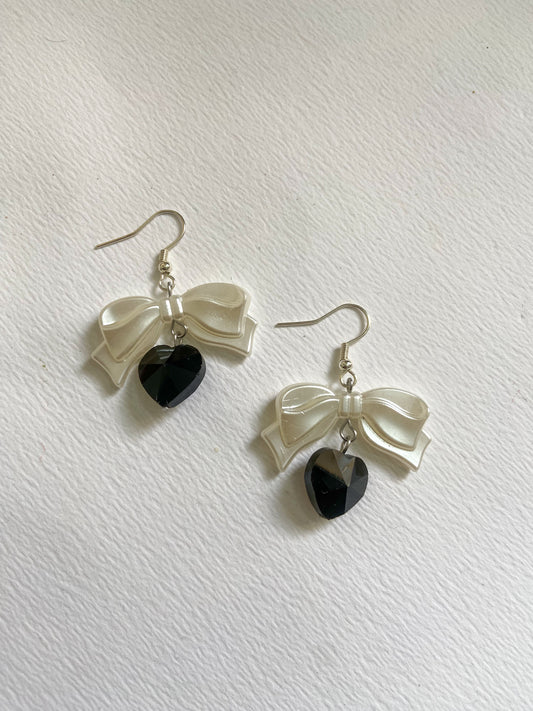 heart and bow earrings