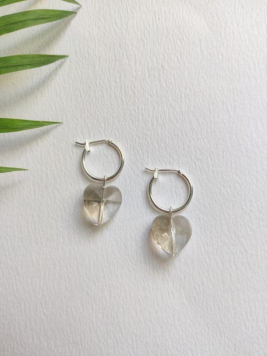 Glass heart hoops