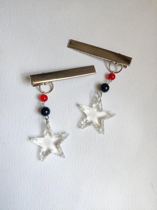 Clear Star Hair Clips