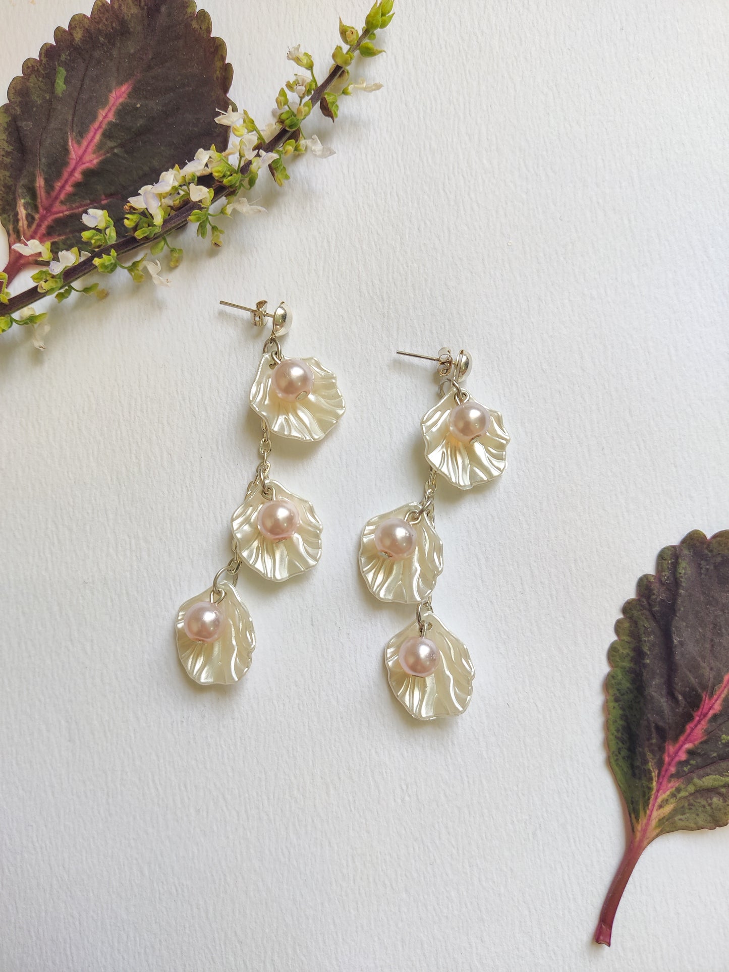 Pink Pearl Shell Earrings